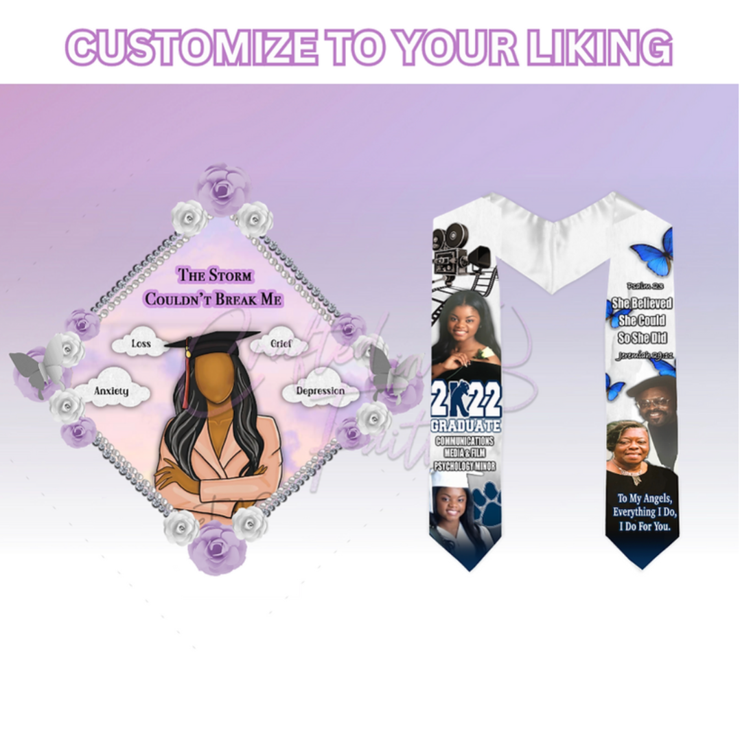 Graduation Bundle | Custom Cap Topper & Stole