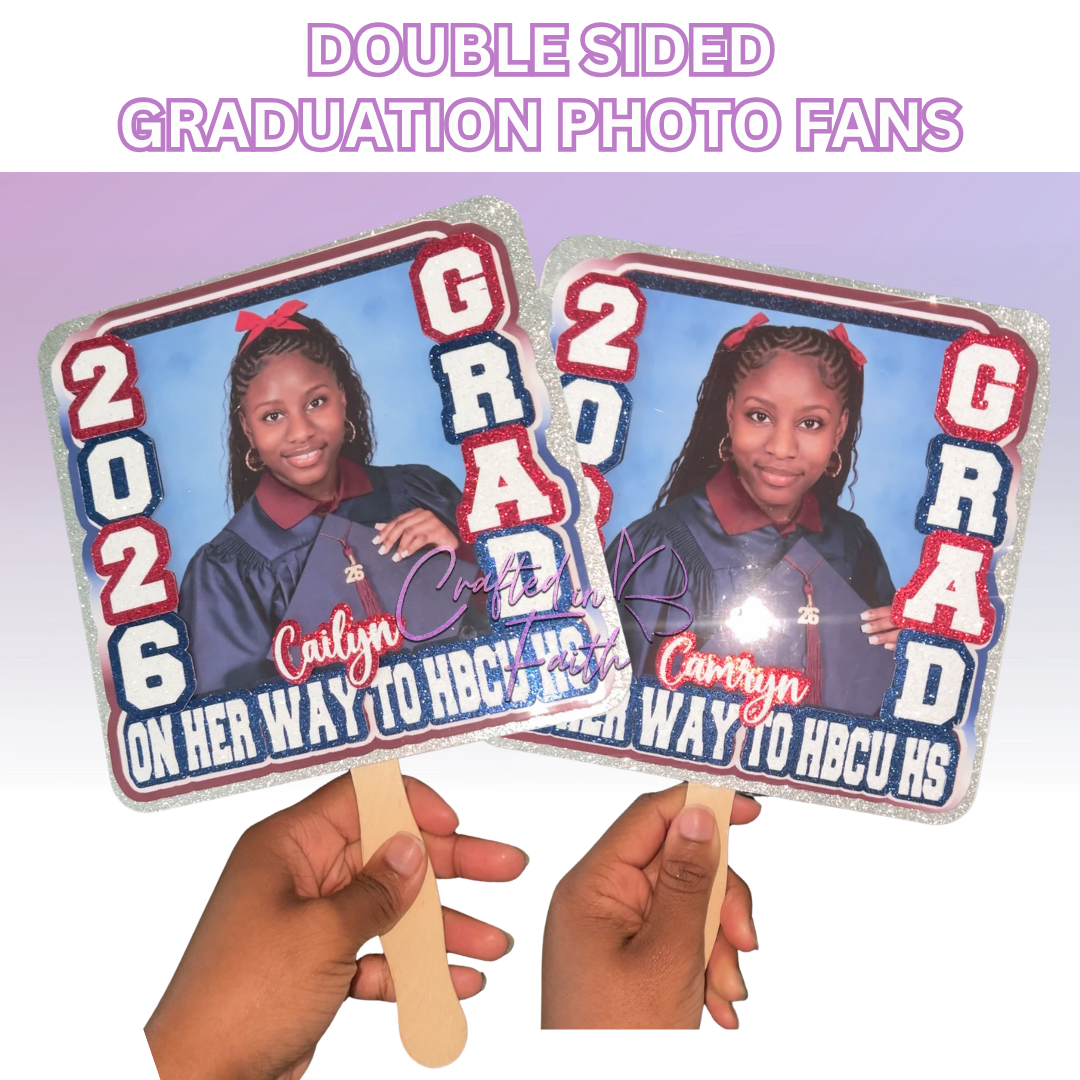 Graduation Photo Fans **DOUBLE-SIDED**