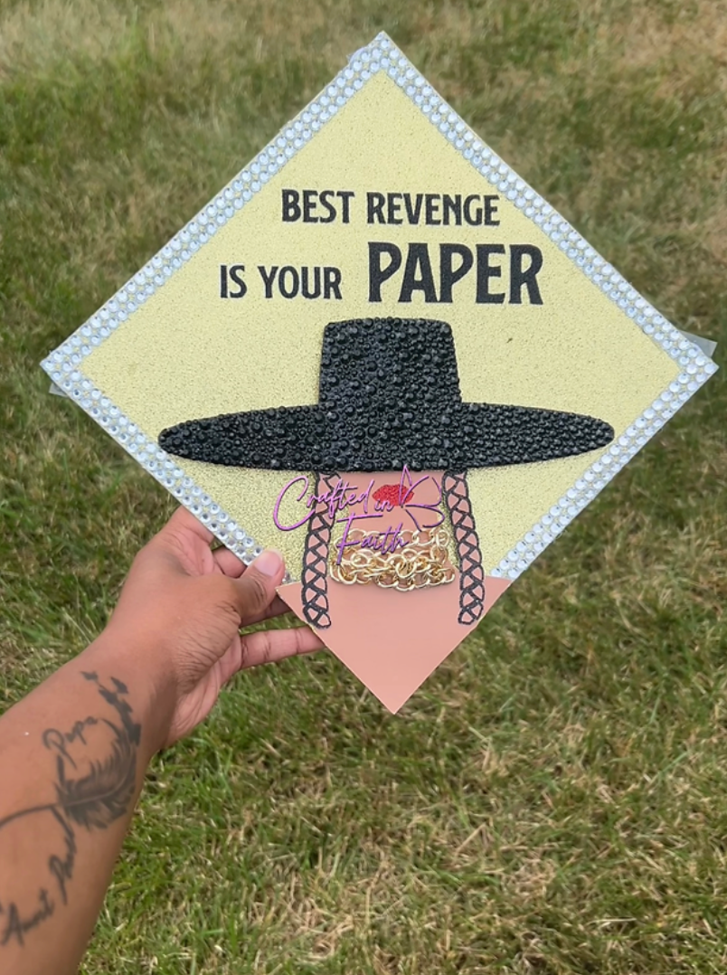 READY TO SHIP "Best Revenge Is Your Paper” (Beyonce) Graduation Cap Topper