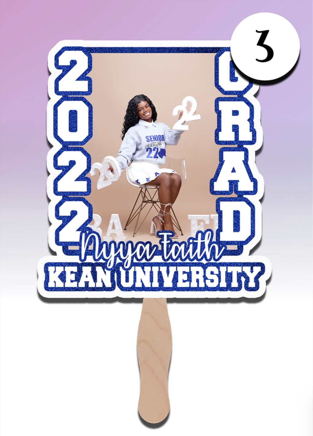 Deluxe Graduation Bundle (ADULT) | Custom Cap Topper, Stole, and (4) Photo Fans