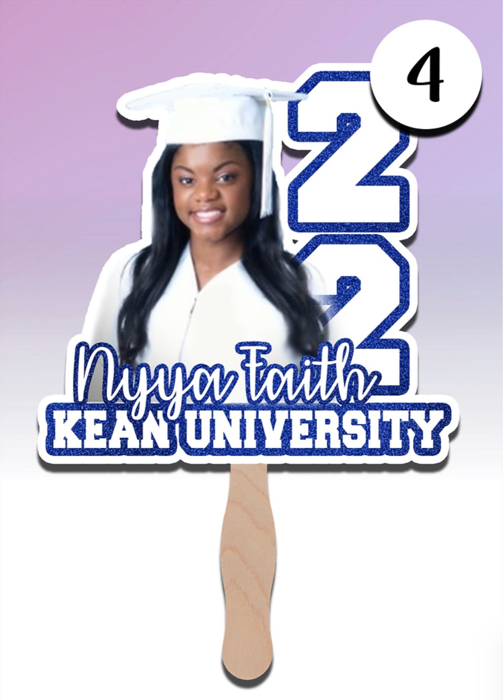 Deluxe Graduation Bundle (ADULT) | Custom Cap Topper, Stole, and (4) Photo Fans